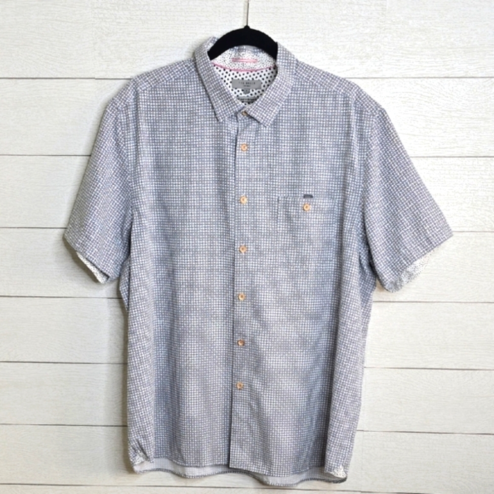 Ted Baker London Gray Patterned Casual Shirt